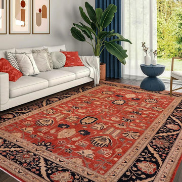 handmade Traditional Kafkaz Chobi Ziegler Rust Drk. Blue Hand Knotted RECTANGLE 100% WOOL area rug 10 x 14